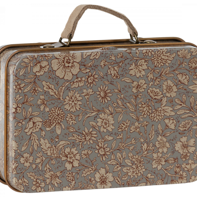 Lille metal kuffert, blossom, grå - Maileg