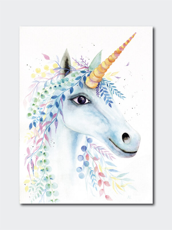 Plakat unicorn 13x18 cm - Annemette Voss Fridthjof