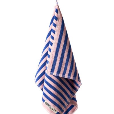 Gæstehåndklæde, blå & rosa - Bongusta