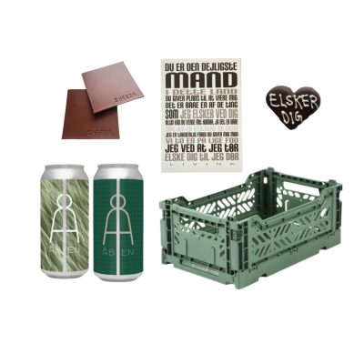 FORKÆL EN MAND - Gave med øl, coasters, kunstkort og lidt sødt