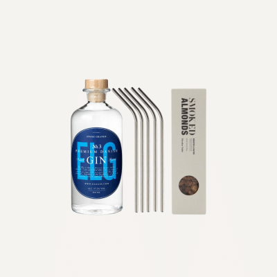Til en drinksaften - gave med gin og snacks