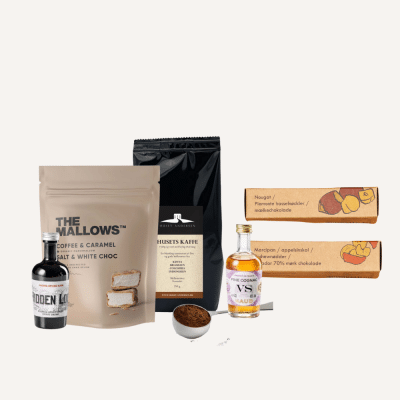 Kaffegaven - gave med kaffe, sødt, salt, rom og cognac