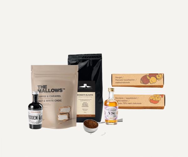 Kaffegaven - gave med kaffe, sødt, salt, rom og cognac