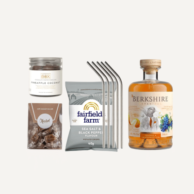 Til en drinksaften - gave med gin og snacks