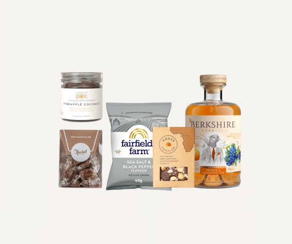 Til en drinksaften - gave med gin og snacks