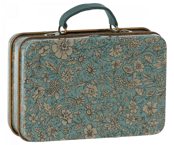 Lille metal kuffert, blossom, blå - Maileg