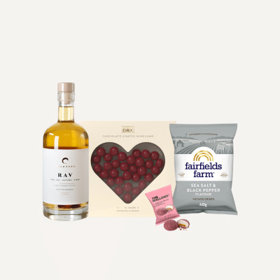 Hyggelige stunder - gave med rom og søde sager