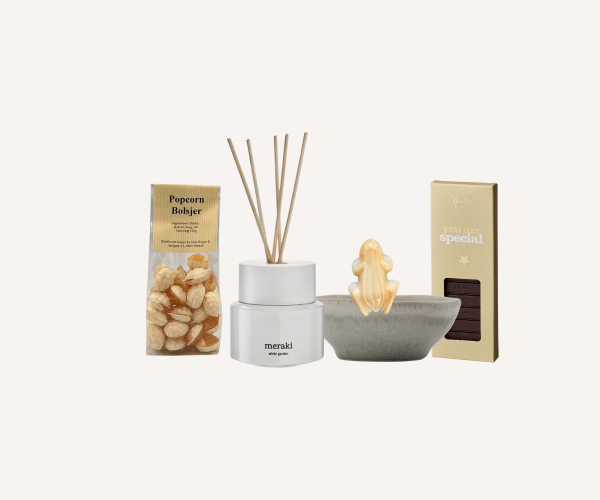 Bare fordi - gave med snacks og duftpinde