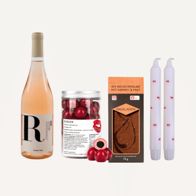 Tillykke til dig - gave med sødt, salt og lys