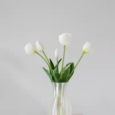 5 stk. fyldige tulipaner, hvid - Bloom Objects