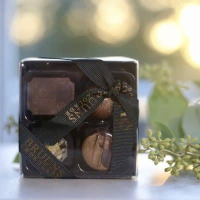 4 stk. fyldte chokolader - Bruuns Chokolade