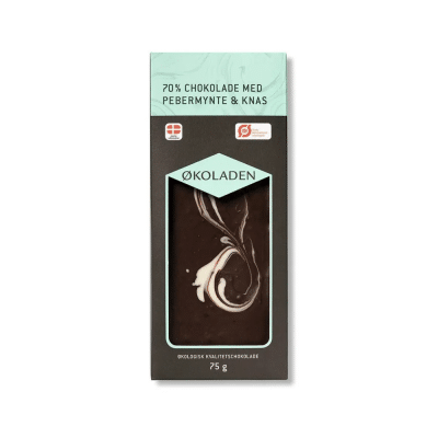 70% Chokolade Med Pebermynte & Knas - Økoladen