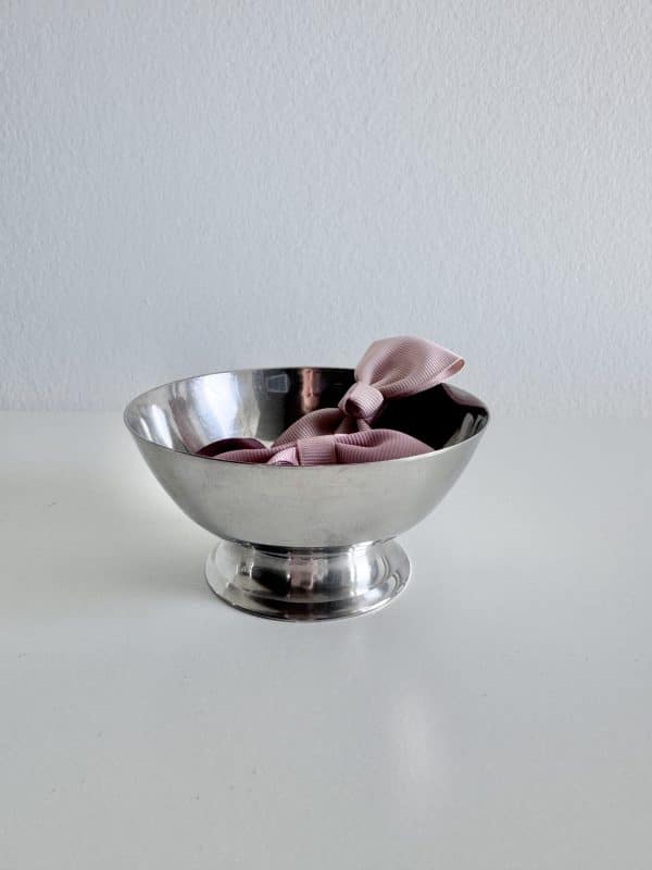 PRELOVED! Lille stål skål på fod