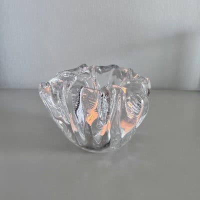 PRELOVED massiv glas fyrfadsstage